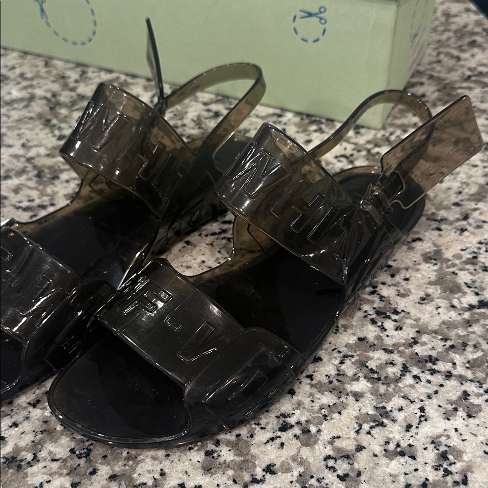 Off-White Transparent Black Sandals
